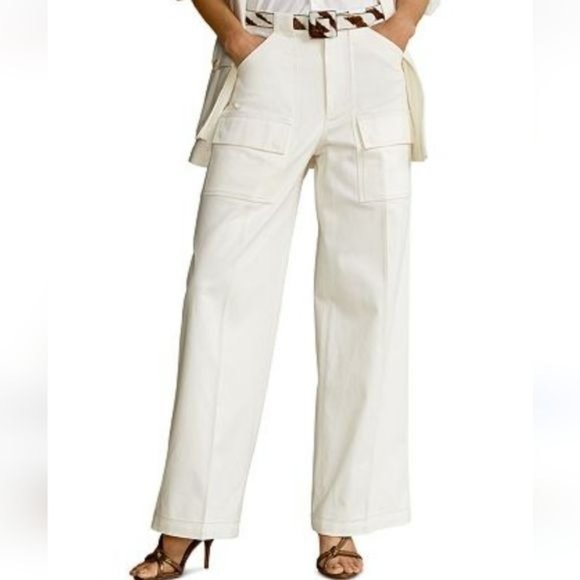 Polo Ralph Lauren Pants - Polo Ralph Lauren Wide Legs Cargo Myer Pants color White NWOT